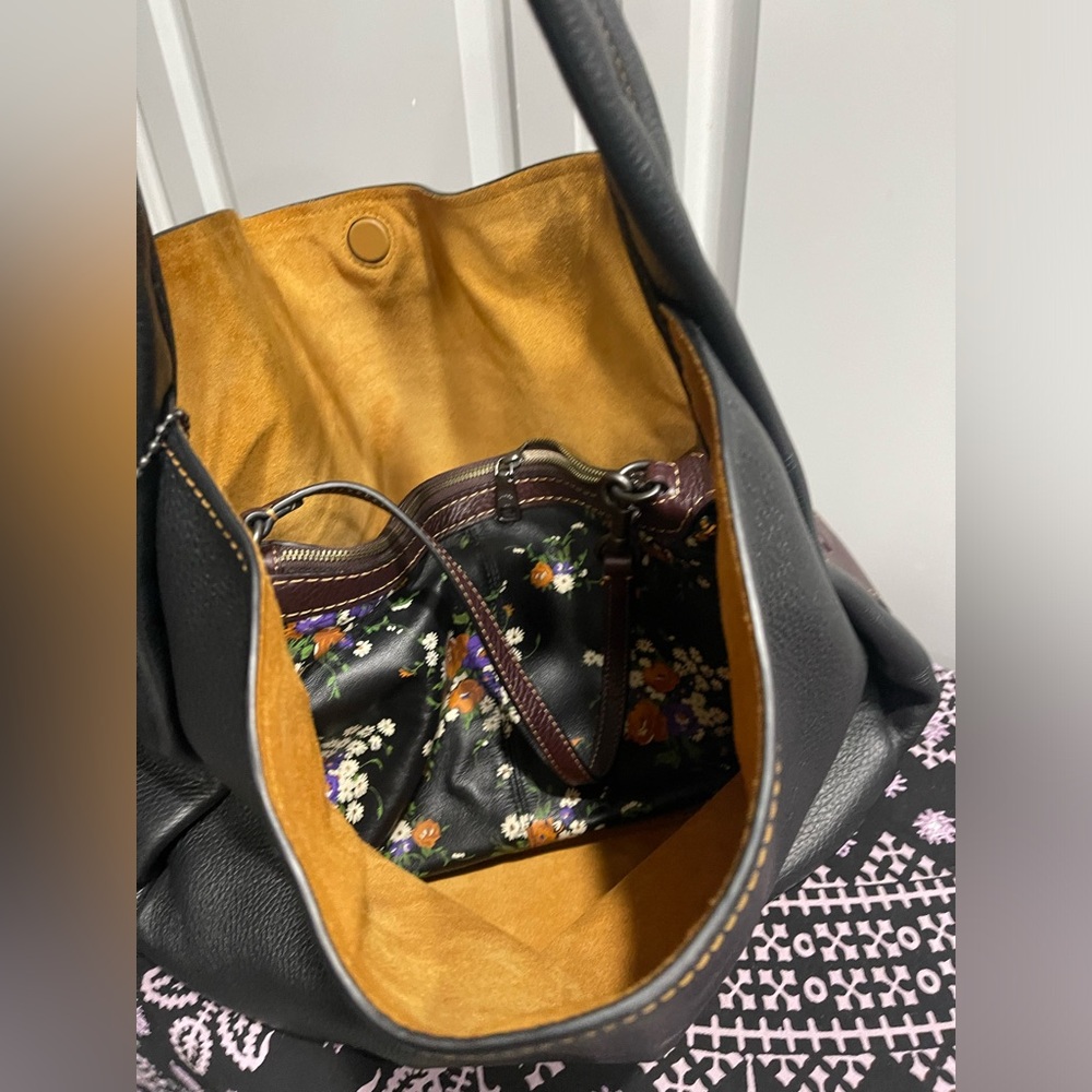 Coach Black and Tan Leather Tote - Picture 16 of 16
